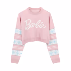 Barbie Womens/Ladies Logo Cropped Jumper - XL, Pink/White
