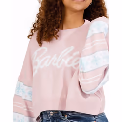 Barbie Womens/Ladies Logo Cropped Jumper - XL, Pink/White