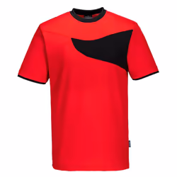 Portwest Mens Cotton Active T-Shirt - M, Red/Black