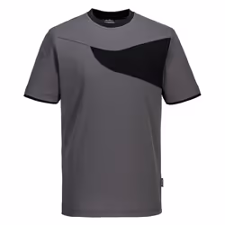 Portwest Mens Cotton Active T-Shirt - 3XL, Zoom Grey/Black