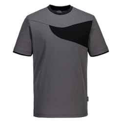 Portwest Mens Cotton Active T-Shirt - 3XL, Zoom Grey/Black