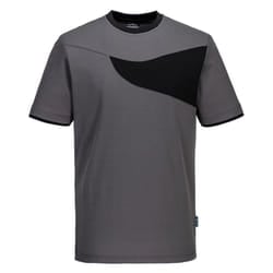 Portwest Mens Cotton Active T-Shirt - L, Zoom Grey/Black
