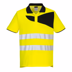 Portwest Mens PW2 Cotton Hi-Vis Polo Shirt - L, Yellow/Black
