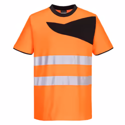 Portwest Mens PW2 Cotton High-Vis Safety T-Shirt - XXL, Orange/Black