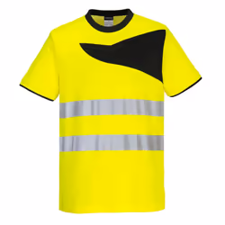 Portwest Mens PW2 Cotton High-Vis T-Shirt - 4XL, Yellow/Black