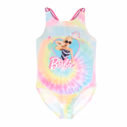 Barbie Girls Tie Dye One Piece Swimsuit - 8-9 Years, Pink/Blue/Yellow