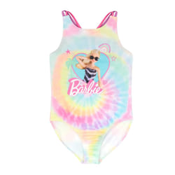 Barbie Girls Tie Dye One Piece Swimsuit - 8-9 Years, Pink/Blue/Yellow