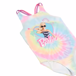 Barbie Girls Tie Dye One Piece Swimsuit - 8-9 Years, Pink/Blue/Yellow