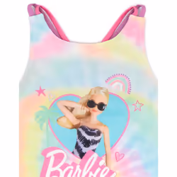 Barbie Girls Tie Dye One Piece Swimsuit - 8-9 Years, Pink/Blue/Yellow