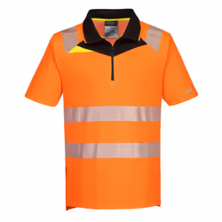 Portwest Mens DX4 Safety High-Vis Polo Shirt - M, Orange/Black