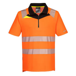 Portwest Mens DX4 Safety High-Vis Polo Shirt - M, Orange/Black