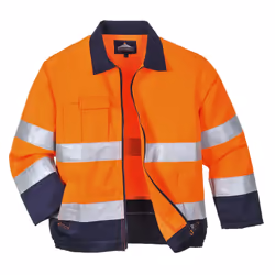Portwest Mens Madrid Contrast High-Vis Bomber Jacket - XXL, Orange/Navy