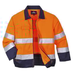 Portwest Mens Madrid Contrast High-Vis Bomber Jacket - XXL, Orange/Navy