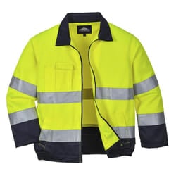 Portwest Mens Madrid Contrast High-Vis Bomber Jacket - S, Yellow/Navy