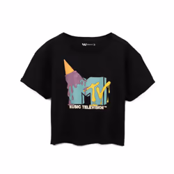 MTV Womens/Ladies Ice Cream Crop Top - XL, Black