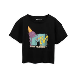 MTV Womens/Ladies Ice Cream Crop Top - XL, Black