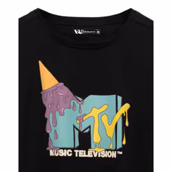 MTV Womens/Ladies Ice Cream Crop Top - XL, Black