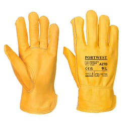 Portwest A270 Classic Leather Driver Gloves - L, Tan