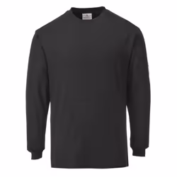 Portwest Mens Flame Resistant Anti-Static Long-Sleeved T-Shirt - M, Black