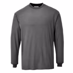 Portwest Mens Flame Resistant Anti-Static Long-Sleeved T-Shirt - L, Grey