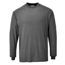 Portwest Mens Flame Resistant Anti-Static Long-Sleeved T-Shirt - L, Grey