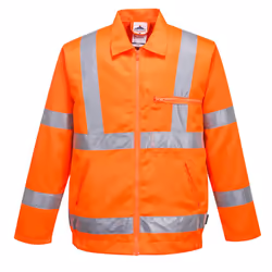Portwest Mens Hi-Vis Polycotton Safety Bomber Jacket - S, Orange