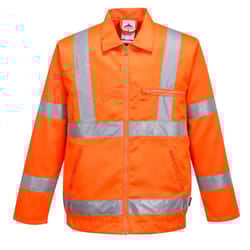 Portwest Mens Hi-Vis Polycotton Safety Bomber Jacket - S, Orange