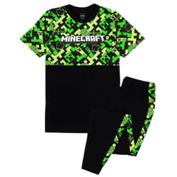 Minecraft Boys Gamer Long Pyjama Set - 8-9 Years, Black/Green