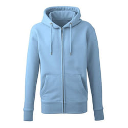 Anthem Mens Organic Full Zip Hoodie - XL, Light Blue