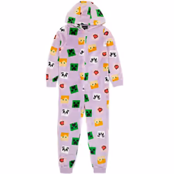 Minecraft Girls All-Over Print Sleepsuit - 9-10 Years, Pastel Purple