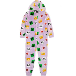 Minecraft Girls All-Over Print Sleepsuit - 7-8 Years, Pastel Purple