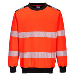 Portwest Mens PW3 Hi-Vis Sweatshirt - L, Red/Black