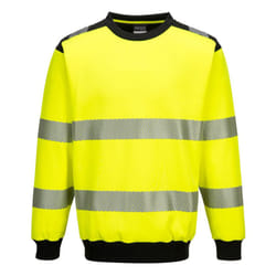 Portwest Mens PW3 Hi-Vis Sweatshirt - XL, Yellow/Black
