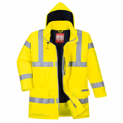 Portwest Mens Hi-Vis Bizflame Rain Anti-Static Jacket - 4XL, Yellow