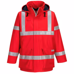 Portwest Mens Bizflame Rain Anti-Static Jacket - S, Red