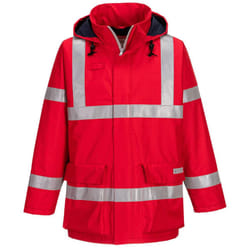 Portwest Mens Bizflame Rain Anti-Static Jacket - XL, Red