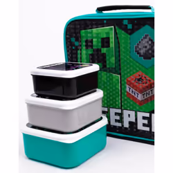 Minecraft Creeper Lunch Bag And Bottle (Pack Of 5)