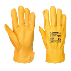 Portwest Unisex Adult A271 Lined Leather Driver Gloves - L, Tan