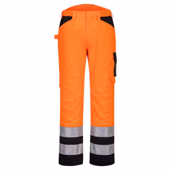 Portwest Mens PW2 High-Vis Safety Work Trousers - 44R, Orange/Black
