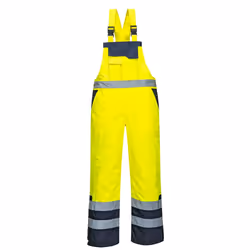 Portwest Mens Contrast High-Vis Winter Bib And Brace Overall - M, Yellow