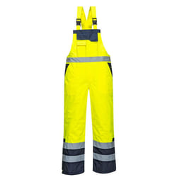 Portwest Mens Contrast High-Vis Winter Bib And Brace Overall - M, Yellow