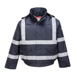 Portwest Mens Bizflame Rain Bomber Jacket - L, Navy