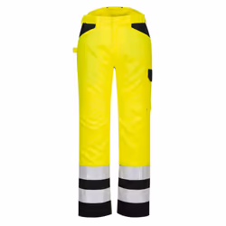 Portwest Mens PW2 High-Vis Work Trousers - 38R, Yellow/Black