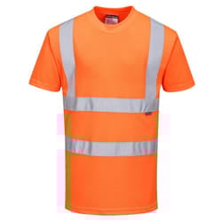 Portwest Mens Hi-Vis Safety T-Shirt - L, Orange