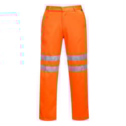 Portwest Mens Polycotton Hi-Vis Safety Work Trousers - XL T, Orange