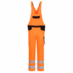 Portwest Mens PW2 Hi-Vis Safety Bib And Brace Overall - XL, Orange/Black