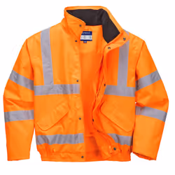 Portwest Mens Rain Hi-Vis Breathable Safety Bomber Jacket - 3XL, Orange