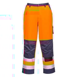 Portwest Mens Lyon Contrast Hi-Vis Safety Work Trousers - 3XL R, Orange/Navy