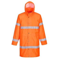 Portwest Mens H442 Hi-Vis Raincoat - M, Orange