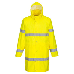 Portwest Mens H442 Hi-Vis Raincoat - L, Yellow